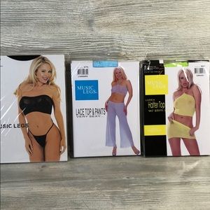 Music legs lingerie lot of 3 outfits